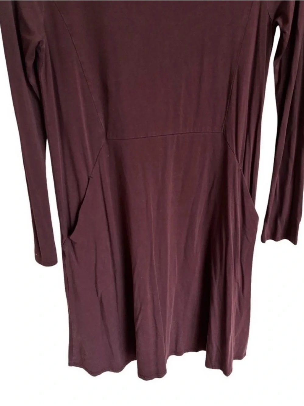 Garnet Hill Brown Long Sleeve Scoop Neck Casual Dress - Picture 4 of 7